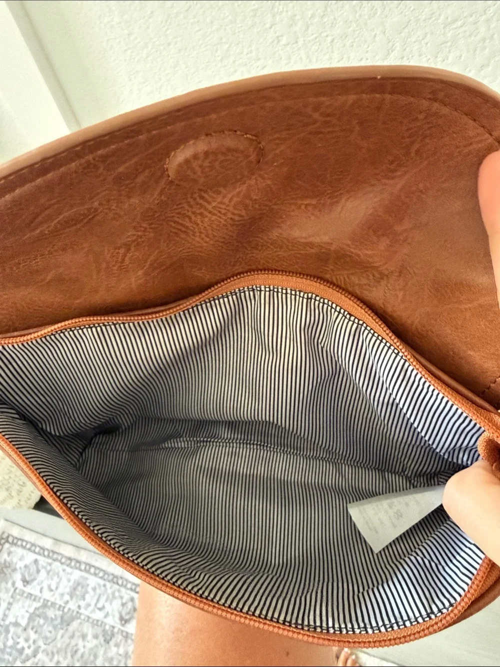 Mom Kindness Brown leather Clutch Bag